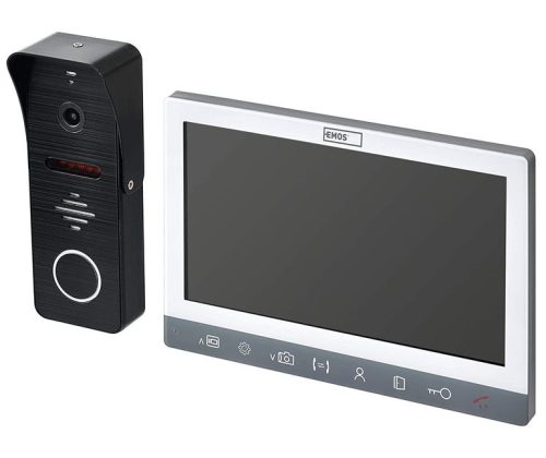 EMOS H3010 (EM-10AHD) Videó kaputelefon szett, 7" kijelző, 1080p, CCTV, látószög 160°, IP44, 