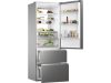 Haier HTW7720ENMP alulfagyasztós hűtőszekrény, 343/140liter, NoFrost, 70cm széles, 37dB, inox
