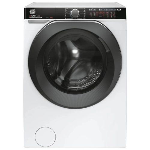 Hoover HWP 49AMBC7/1-S H-WASH 500 elöltöltős mosógép, inverteres, 9kg, 1400rpm, gőz funkció, 76db, Wi-Fi, fehér -fekete