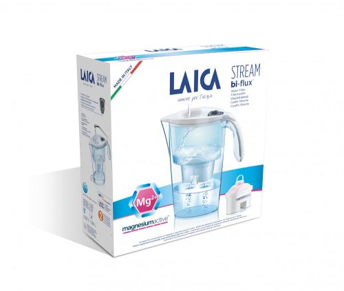 Laica Stream Line Vízszűrő kancsó, fehér, 1 db Bi-flux Magnézium Active szűrőbetéttel (J31EC03)