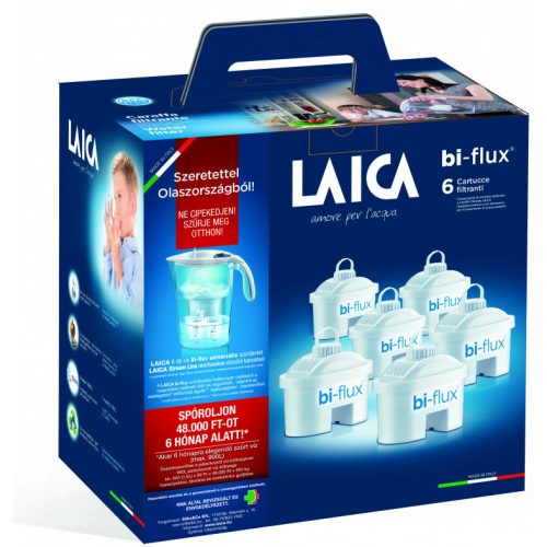 Laica Stream Line Vízszűrő kancsó, fehér 6 db Bi-flux szűrőbetéttel (J996050)