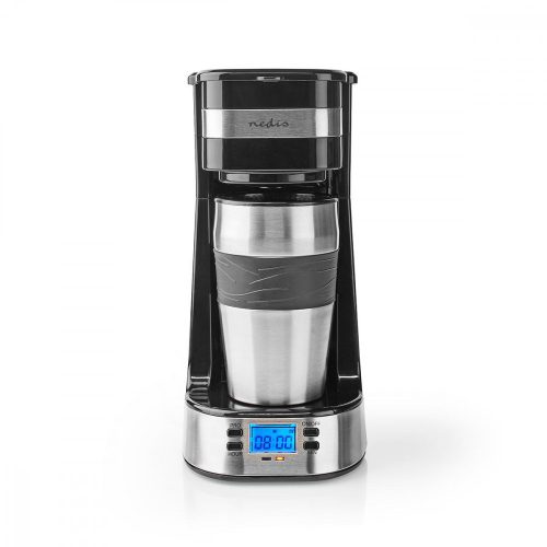 Nedis KACM310FBK kávéfőző + duplafalú utazóbögre, 750Watt, 0.4liter, LCD kijelző, fekete
