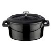 LAVA Mini öntöttvas lábos, fekete, ovális, 12cm, 0,42l + fedő