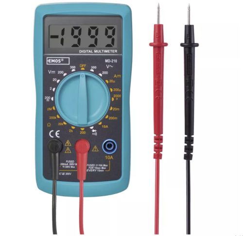 EMOS MD-210 (M0391) multiméter, DC 2mA-10A, AC 200-300V, DC 200mV-300V