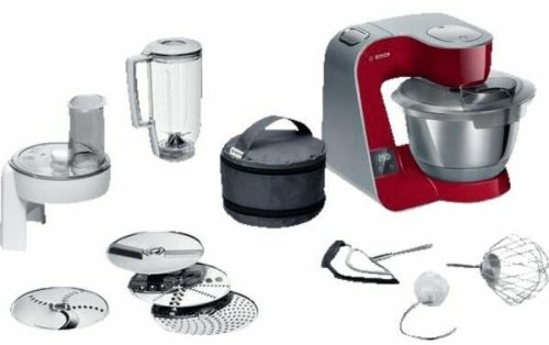 Bosch MUM5X720 konyhai robotgép szett, 1000Watt, 7 sebesség, 3.9liter, piros-inox
