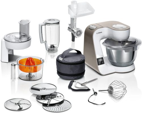 Bosch MUM5XW40 Serie 4 konyhai robotgép mérleggel, 1000W, 3.9 liter, 2.7kg, 7 fokozat, pezsgő-fehér