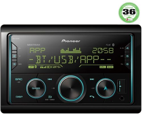 Pioneer MVH-S620BT autórádió, 2 DIN, Bluetooth, AUX, USB, 4 X 50 W, IOS és Android kompatibilitás, 13 sávos grafikus EQ