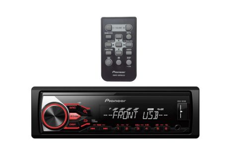 Pioneer MVH-181UB USB/AUX Mechanika nélküli fejegység, DIN 1, piros