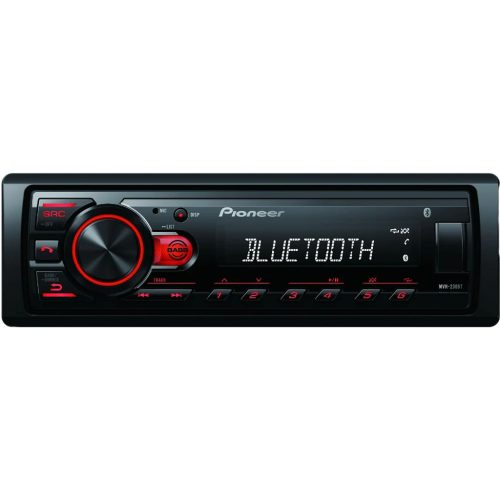 Pioneer MVH-230BT autórádió, 1 DIN, Bluetooth, AUX, USB, 4 X 50 W, 24 FM