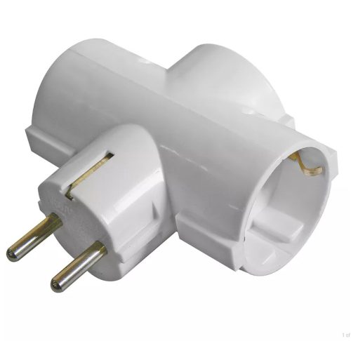 EMOS P00242 T elosztó, 3 földelt fali aljzat, max. 250V/10A, fehér