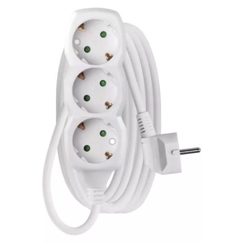 Emos P0323R hálózati elosztó, 3 aljzat, 3méter, 3x1,5mm2, 250V, 16A