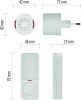 EMOS P5734 Vezeték nélküli csengő, 150 méter hatótáv, 10 dallam, 85dB, 433Mhz, IP44, fehér