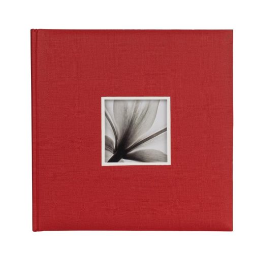 Dörr fotóalbum, ablakos, beragasztós, 34x34cm, 20lap/40oldal, piros