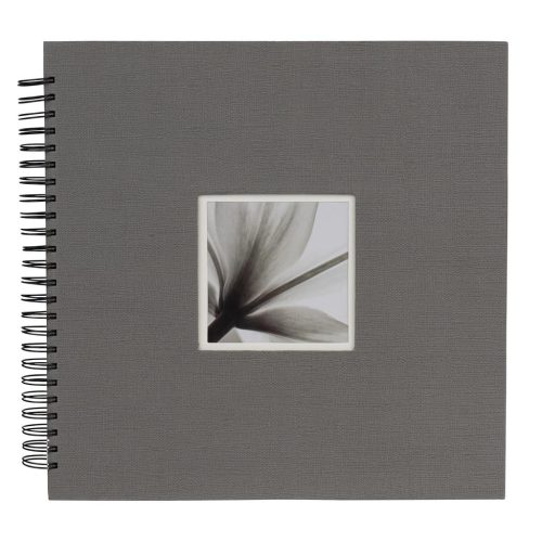 Dörr fotóalbum, spirálos, ablakos, beragasztós, UniTex, 34x34cm, 20lap/40oldal, szürke