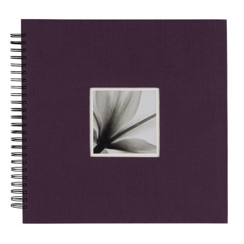 Dörr fotóalbum, spirálos, ablakos, beragasztós, UniTex, 34x34cm, 20lap/40oldal, lila