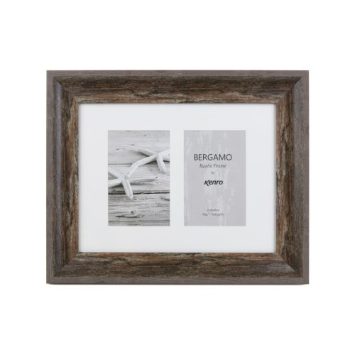 Kenro Bergamo Rustic Brown multi képkeret, 2db 10x15, faerezet hatás, barna