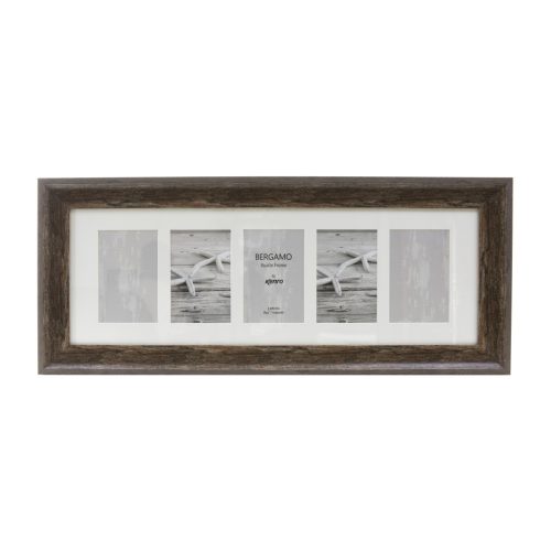 Kenro Bergamo Rustic Brown multi képkeret, 5db 10x15, faerezet hatás, barna