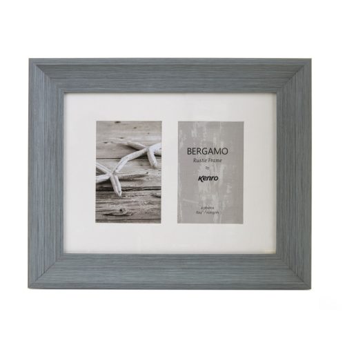 Kenro Bergamo Grey multi képkeret, 2db 10x15, faerezet hatás, szürke