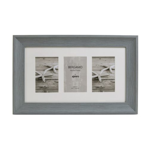 Kenro Bergamo Grey multi képkeret, 3db 10x15, faerezet hatás, szürke