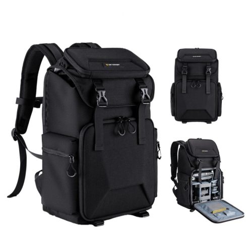 K&F Concept 13.098V2 professzionális kamera hátizsák, laptop zsebbel, fekete (15.6")