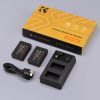 K&F Concept hordozható dupla USB-C akkumulátor LC-E17 töltő + 2db LP-E17 akkumulátor 1250mAh