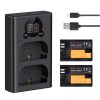 K&F Concept hordozható dupla USB-C akkumulátor LC-E6 töltő + 2db LP-E6NH akkumulátor 2250mAh