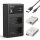 K&F Concept hordozható dupla USB-C akkumulátor LC-E12E töltő + 2db LP-E8 akkumulátor 1250mAh