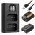 K&F Concept hordozható dupla USB-C akkumulátor DMW-BLK22 töltő + 2db DMW-BLK22 akkumulátor 2400mAh
