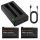 K&F Concept hordozható dupla USB-C akkumulátor töltő + 2db Insta 360 X4 akkumulátor 2350mAh
