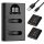 K&F Concept hordozható dupla USB-C akkumulátor BJ-11 töltő + 2db DB-110 akkumulátor 1100mAh