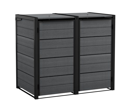 Kerti tároló Keter Hide Away 2x 120 l-es kukákhoz, szürke