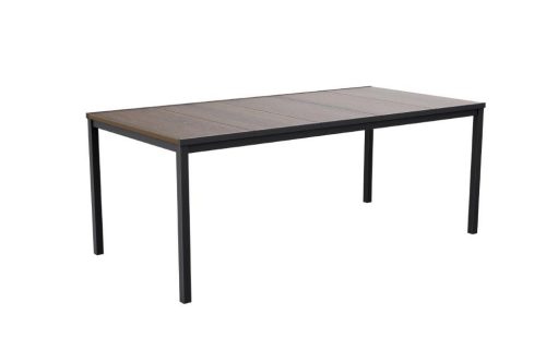 Keter Porto 200 kerti asztal, 8 személyes, 200 x75 x95cm, fekete acél váz, dió