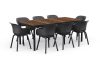 Keter Porto 200 kerti asztal, 8 személyes, 200 x75 x95cm, fekete acél váz, dió