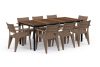 Keter Porto 200 kerti asztal, 8 személyes, 200 x75 x95cm, fekete acél váz, dió