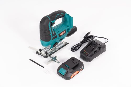 NAC JS-20-LI-ST-20V akkumulátoros dekopírfűrész, 20V, max8cm, max.2700rpm + 2Ah akku és töltő