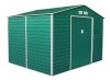 G21 GAH 529 kerti tároló, 5.3m2, 277 x191 x198cm, 117cm széles ajtó, horganyzott acél, zöld