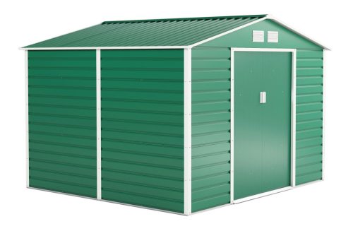 G21 GAH 706 kerti tároló, 7.1m2, 277 x255 x198cm, 117cm széles ajtó, horganyzott acél, zöld