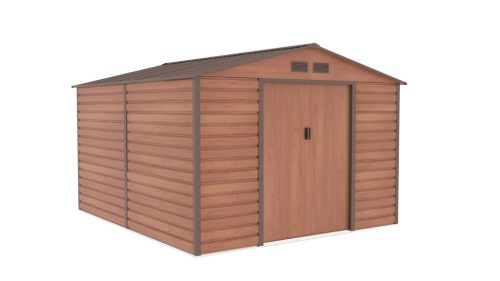 G21 GAH 884 kerti tároló, 8.8m2, 277 x319 x198cm, 117cm széles ajtó, horganyzott acél, barna