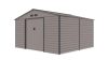G21 GAH 1085 kerti tároló, 10.9m2, 340 x319 x205cm, 138cm széles ajtó, horganyzott acél, szürke