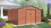 G21 GAH 1085 kerti tároló, 10.9m2, 340 x319 x205cm, 138cm széles ajtó, horganyzott acél, barna