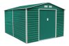 G21 GAH 1085 kerti tároló, 10.9m2, 340 x319 x205cm, 138cm széles ajtó, horganyzott acél, zöld