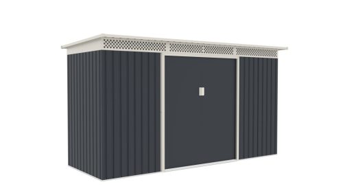 G21 GRAH 483 kerti tároló, 4.8m2, 340 x142 x184cm, 138cm széles ajtó, horganyzott acél, antracit
