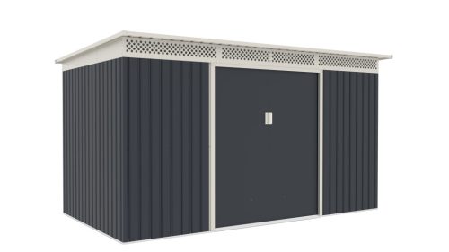 G21 GRAH 700 kerti tároló, 7m2, 340 x206 x186cm, 138cm széles ajtó, horganyzott acél, antracit