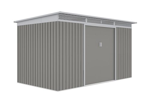 G21 GRAH 700 kerti tároló, 7m2, 340 x206 x186cm, 138cm széles ajtó, horganyzott acél, metál szürke