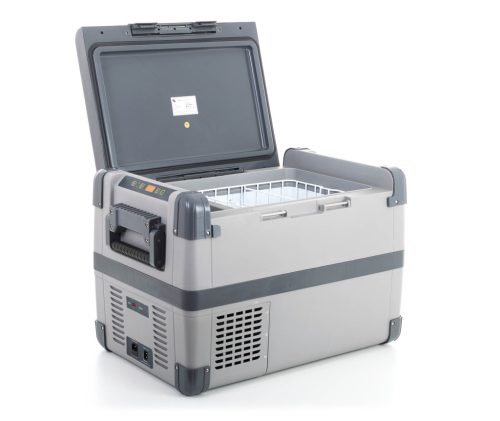 G21 kompresszoros hordozható hűtőláda, 50 liter, fagyasztás, 12/24V DC /220-240V AC