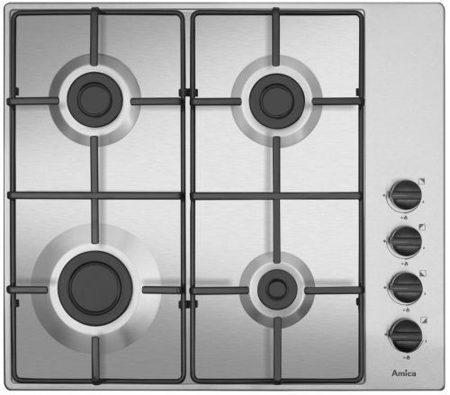Amica PGB6100BPR beépíthető gáz főzőlap, szikragyűjtás, 7,4kW, inox