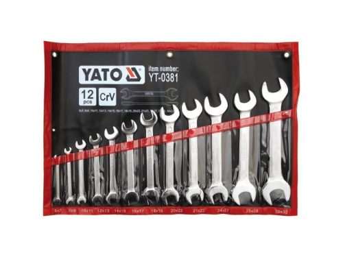 Yato YT-0381 Villáskulcs készlet 12 részes 6-32 mm CrV