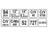 Yato YT-12681 Dugókulcs készlet 94 részes 1/4", 1/2" CrV