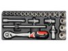 Yato YT-5537 Dugókulcs készlet 24 részes 1/2" 10-32 mm CrV (fiókbetét)