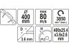 Yato YT-60004 Gyémánt vágókorong 400 x 3,6 x 10,0 x 25,4 mm szegmentált